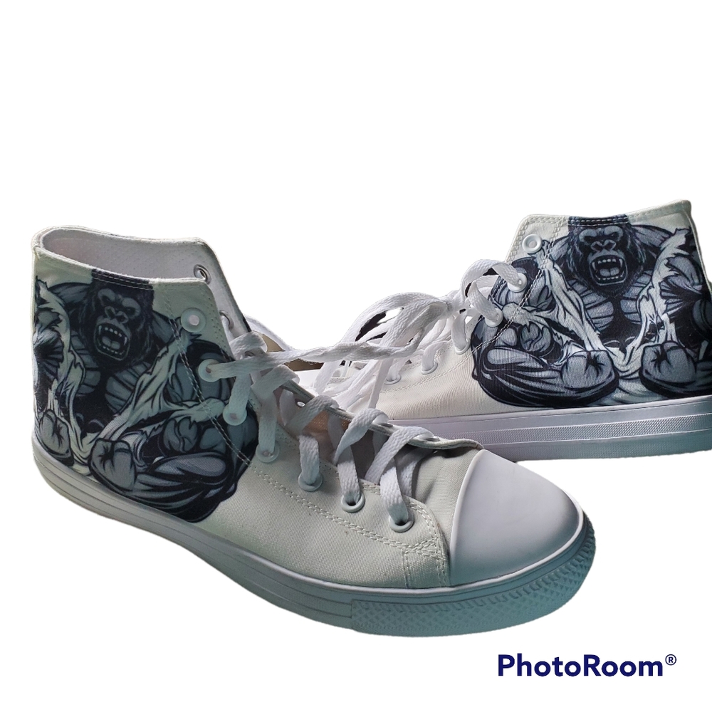 Raad Shop Unisex Angry Gorilla Hightops White Sole Size 9 1/2
